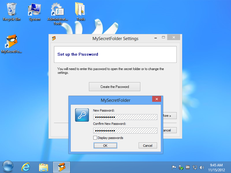 how to add password to file folder